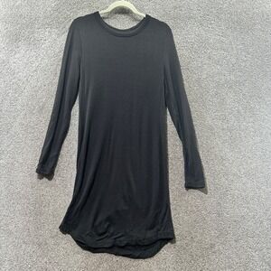 Lou & Grey‎ Midi Shirt Dress Women Small Black Long Sleeve Casual